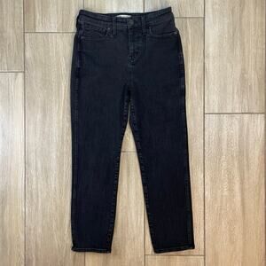 Madewell Curvy Stovepipe Jeans Women’s 29P Petite Black High Rise Stretch Denim